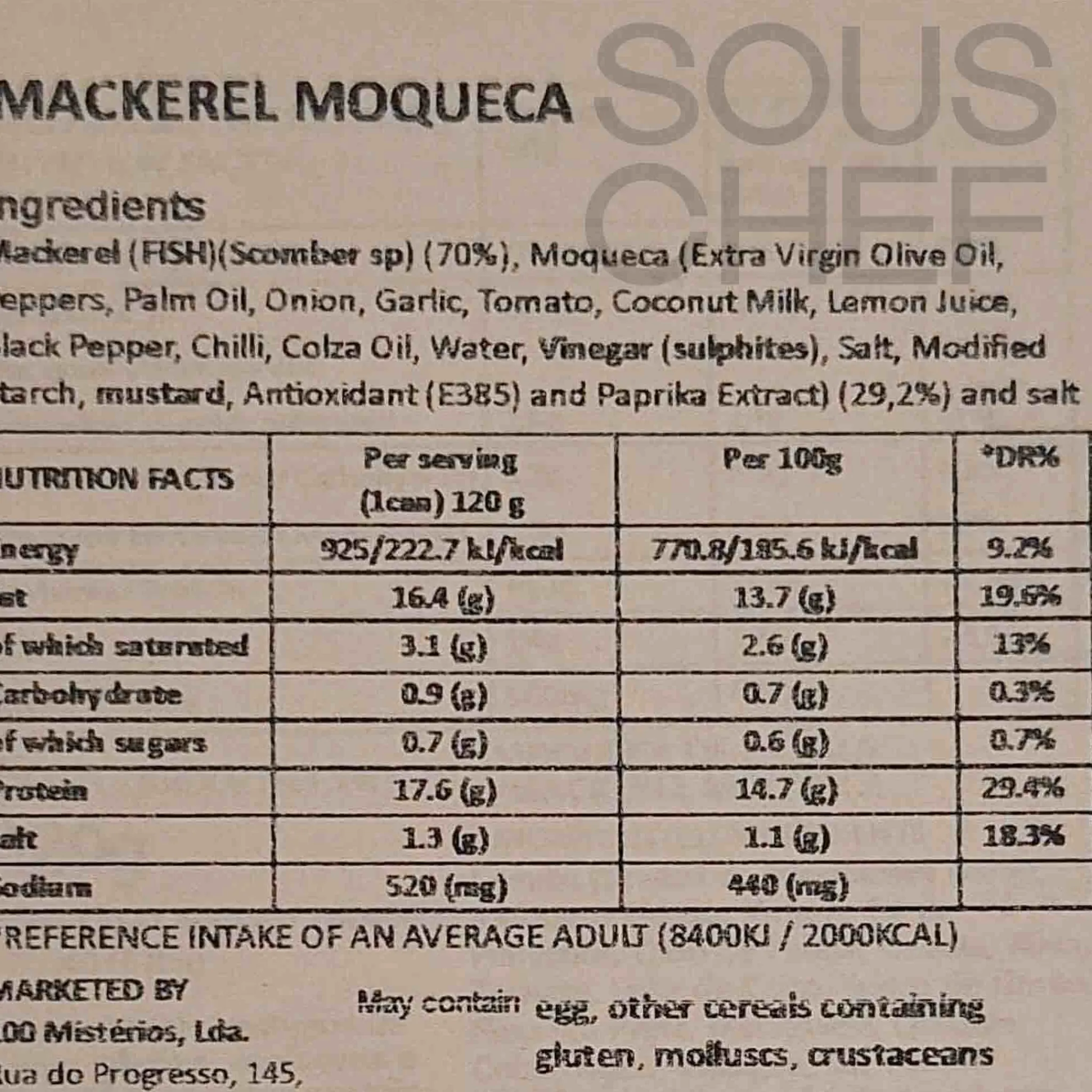 Hot Mackerel Fillets in Moqueca Sauce, 120g Ingredients Brands|Tinned Fish & Seafood