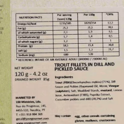 Hot Trout Fillets in Pickled Sauce, 120g Ingredients Brands|Tinned Fish & Seafood