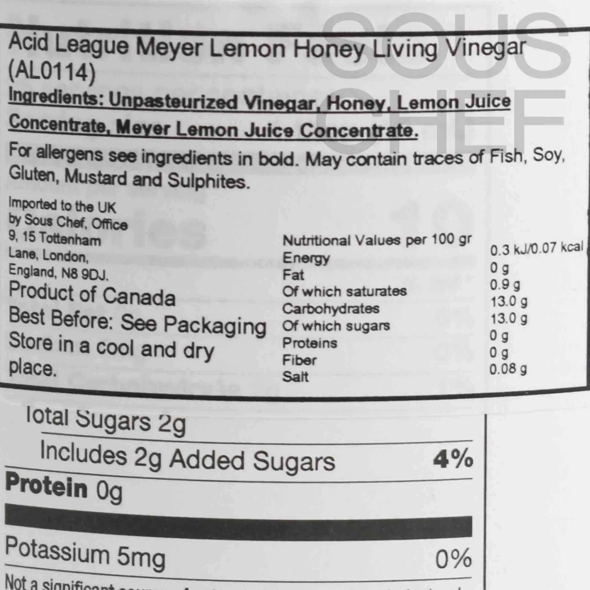 Outlet Meyer Lemon Honey Living Vinegar, 375ml Ingredients Brands|Oil, Vinegar & Dressings