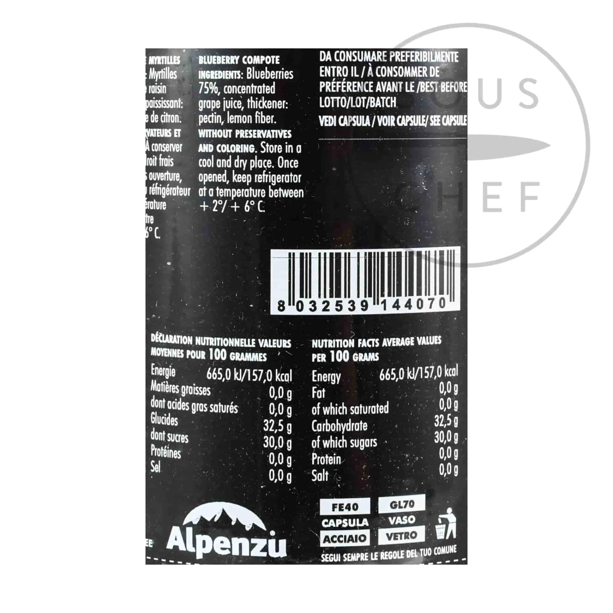 Clearance Blueberry Preserve 100% Fruit Jam, 350g Ingredients Brands|Italian Ingredients