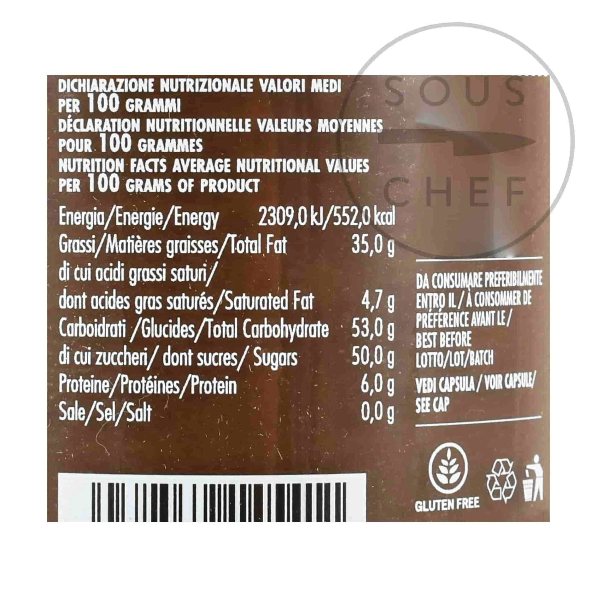 Online Hazelnut and Cocoa Cream, Palm Oil Free, 250g Ingredients Brands|Italian Ingredients