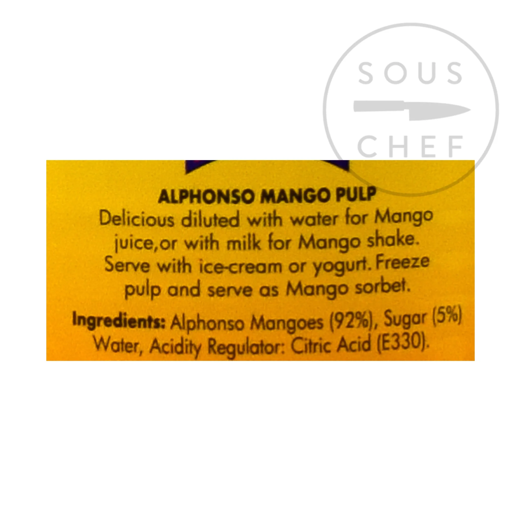 Discount Alphonso Mango Pulp, 850g Indian Ingredients|Baking Ingredients