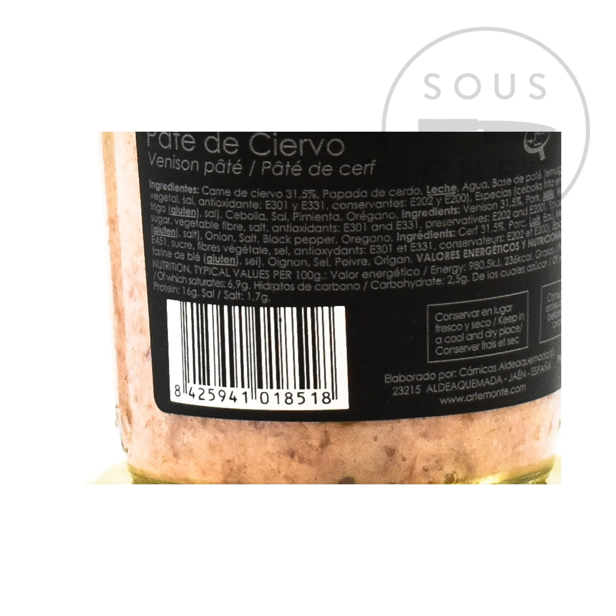 New Venison Pate, 100g Ingredients Brands|Spanish Ingredients