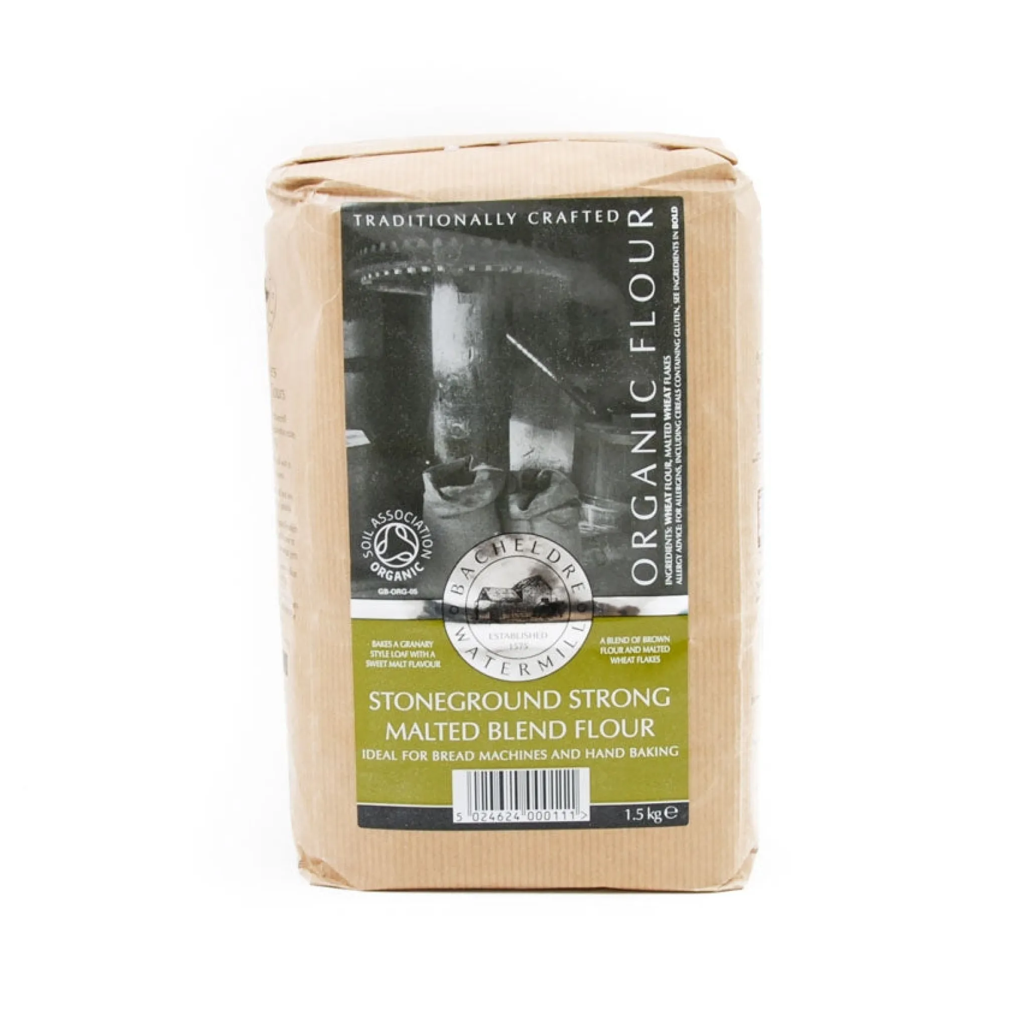 Discount Bacheldre Organic Stoneground Strong Malted Blend Flour, 1.5kg Ingredients Brands|Made In The Uk