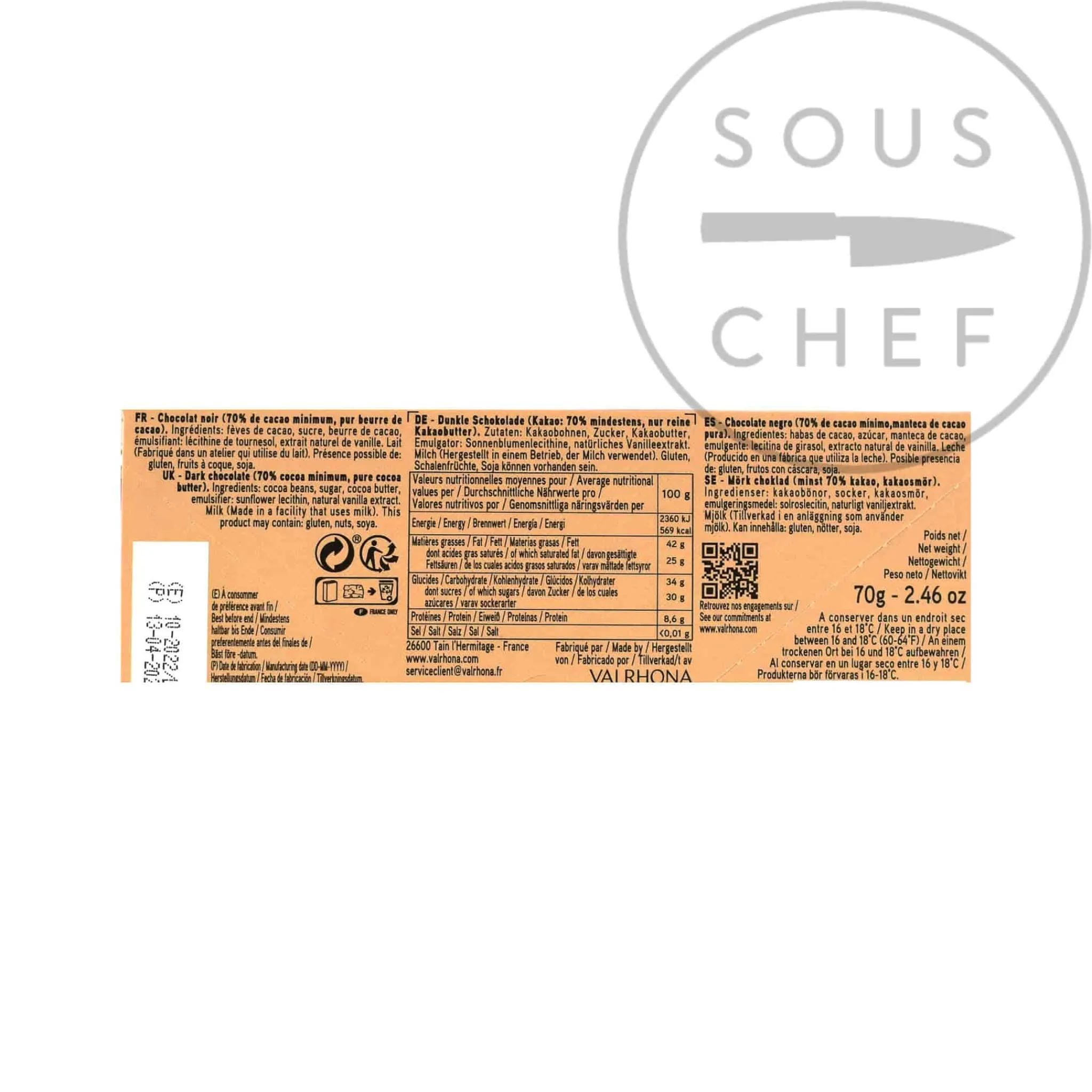 Online Bar Dark Guanaja 70% Grand Cru - Origin Blend Ingredients Brands|French Ingredients