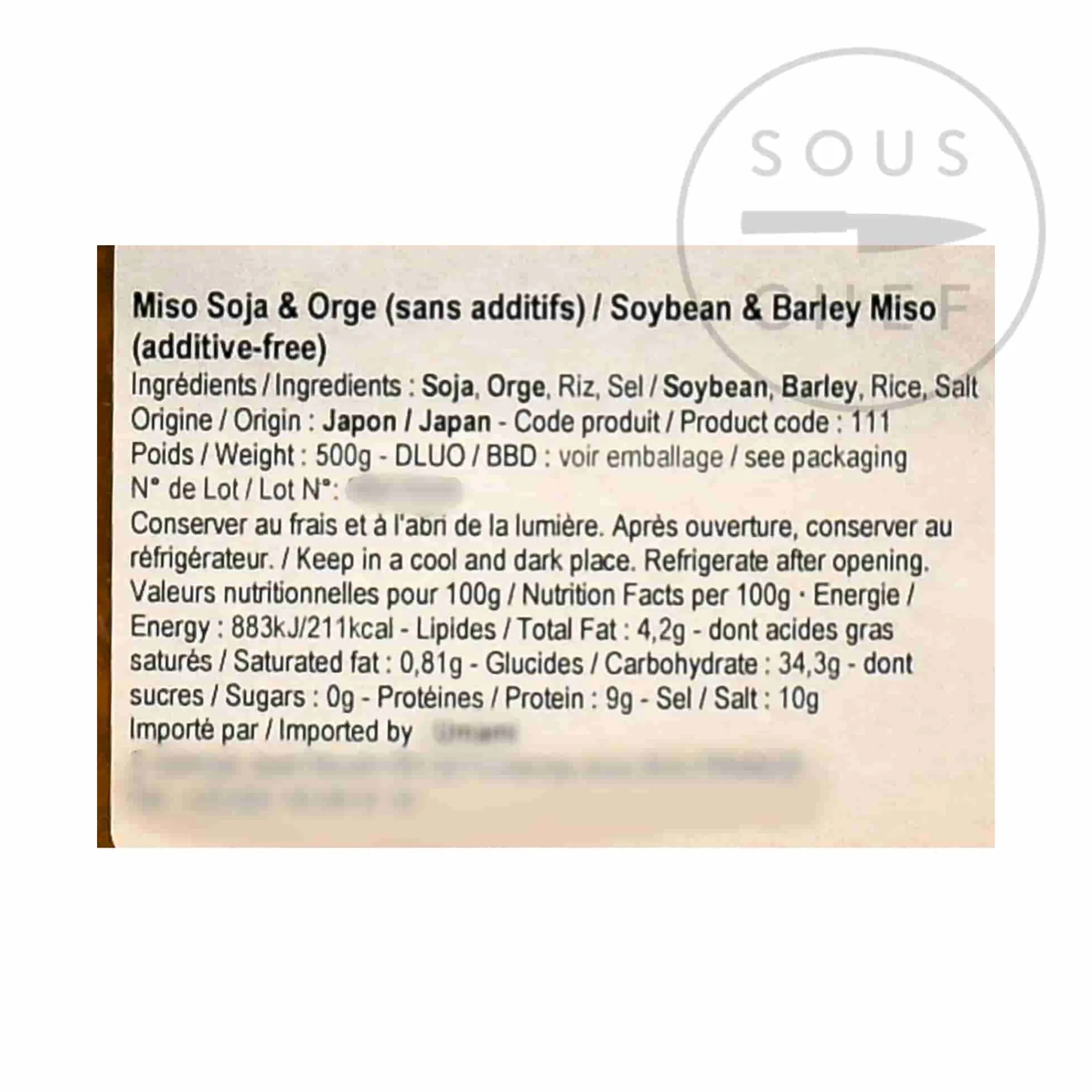 Clearance Barley & Soya Miso, 500g Ingredients Brands|Japanese Ingredients
