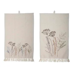 Clearance Bea Floral Cotton Tea Towel Kitchen Textiles & Clothing
