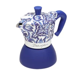 New x Dolce & Gabbana Blue Moka Induction Coffee Maker, 4 Cup Italian Ingredients|Tableware Brands