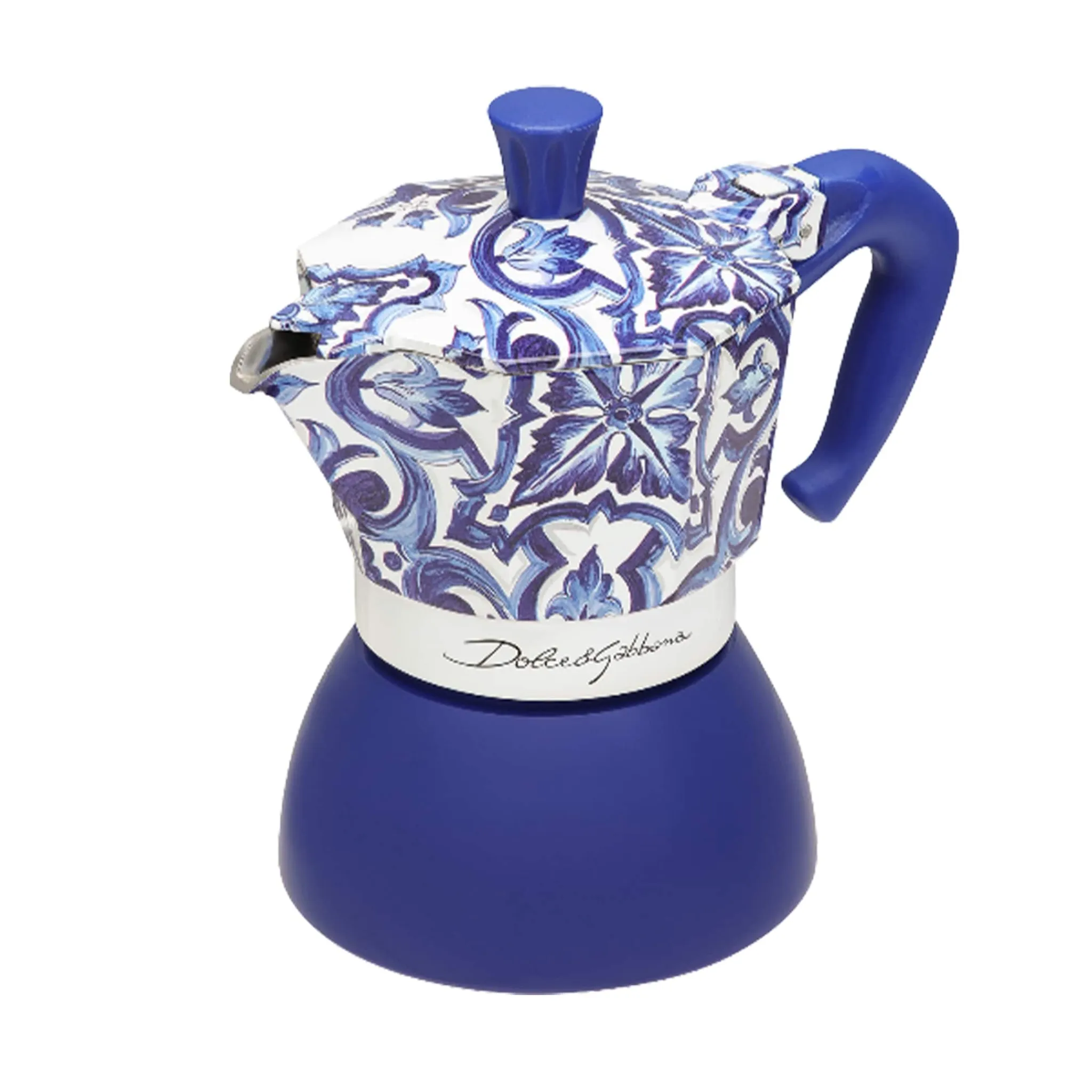 New x Dolce & Gabbana Blue Moka Induction Coffee Maker, 4 Cup Italian Ingredients|Tableware Brands