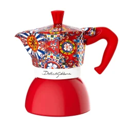 New x Dolce & Gabbana Red Moka Induction Coffee Maker, 4 Cup Italian Ingredients|Tableware Brands