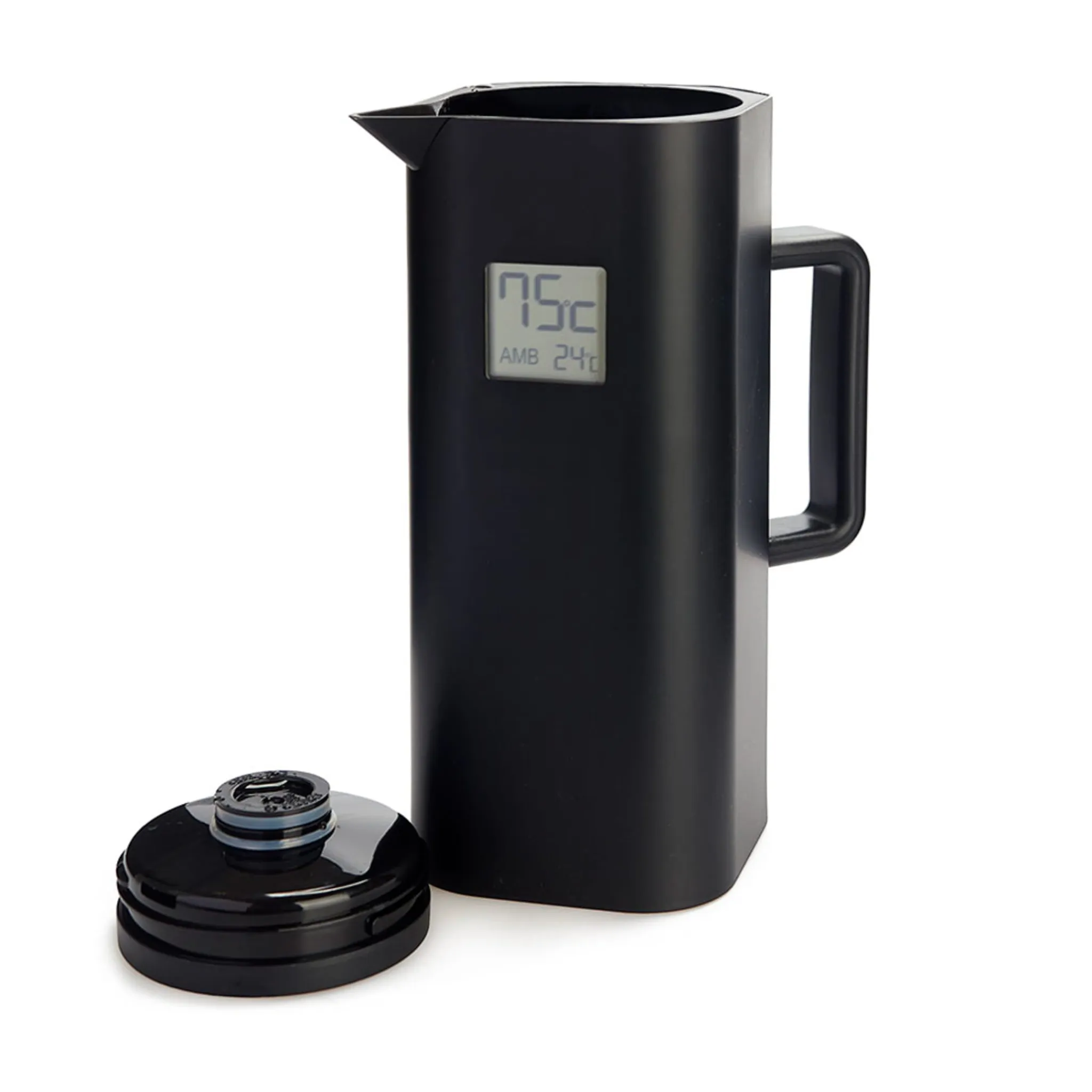 New Black Thermos with Thermometer, 1 Litre Tableware Brands
