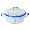 Hot Blue Dot Enamel Casserole with Lid, 18cm Pots & Pans