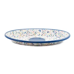 Outlet Blue Dot Enamel Oval Serving Tray, 31cm Tableware Brands