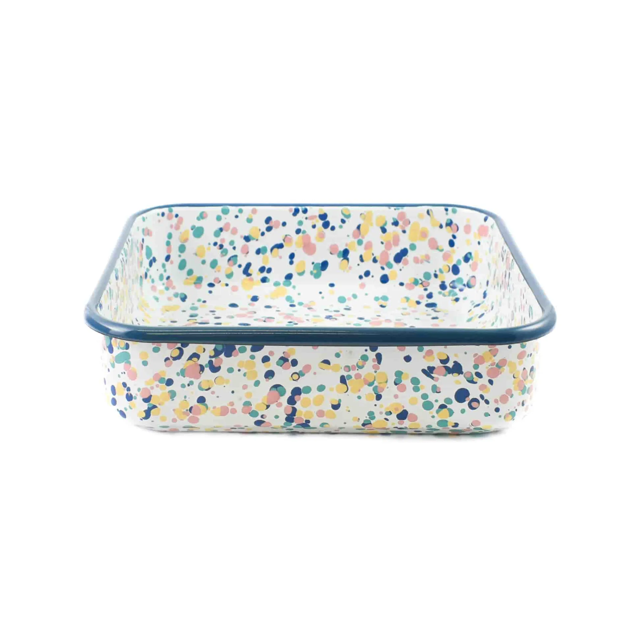 Hot Blue Dot Enamel Square Roasting & Serving Dish, 21cm Baking Supplies & Equipment
