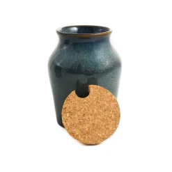 Sale Blue Glaze Salt Pot with Cork Lid Tableware Brands