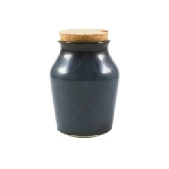 Sale Blue Glaze Salt Pot with Cork Lid Tableware Brands