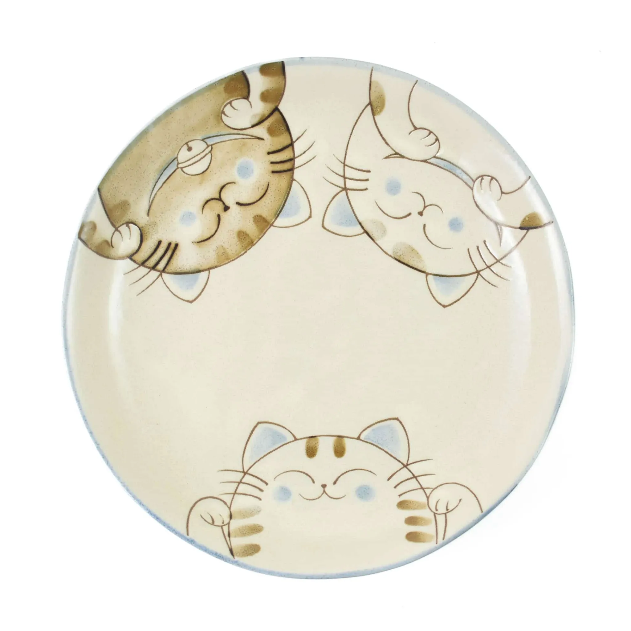 New Blue Lucky Cat Japanese Side Plate, 19.5cm Japanese Ingredients|Plates
