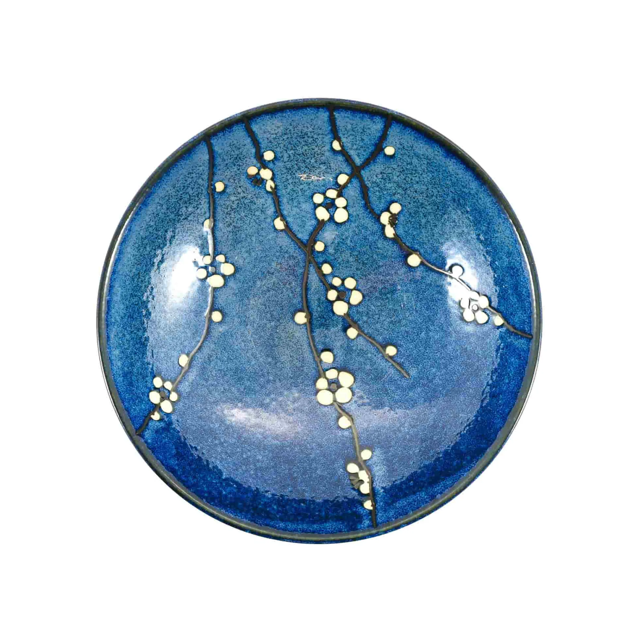 Online Blue Sakura Shallow Bowl, 24.5cm Japanese Ingredients|Japanese Tableware