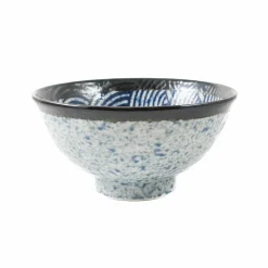 Online Blue Wave Large Rice Bowl, 15.5cm Japanese Ingredients|Japanese Tableware