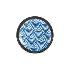 Blue Wave Side Plate Japanese Ingredients|Plates