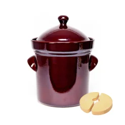 New Fermenting & Sauerkraut Crock With Weights, 5 litre Pickling, Preserving & Fermenting Jars