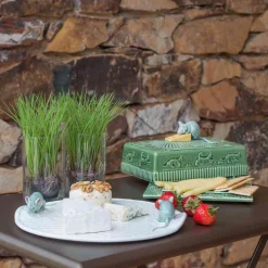 Outlet White Earthenware Cheese Tray with Mouse Table Setting|Serveware