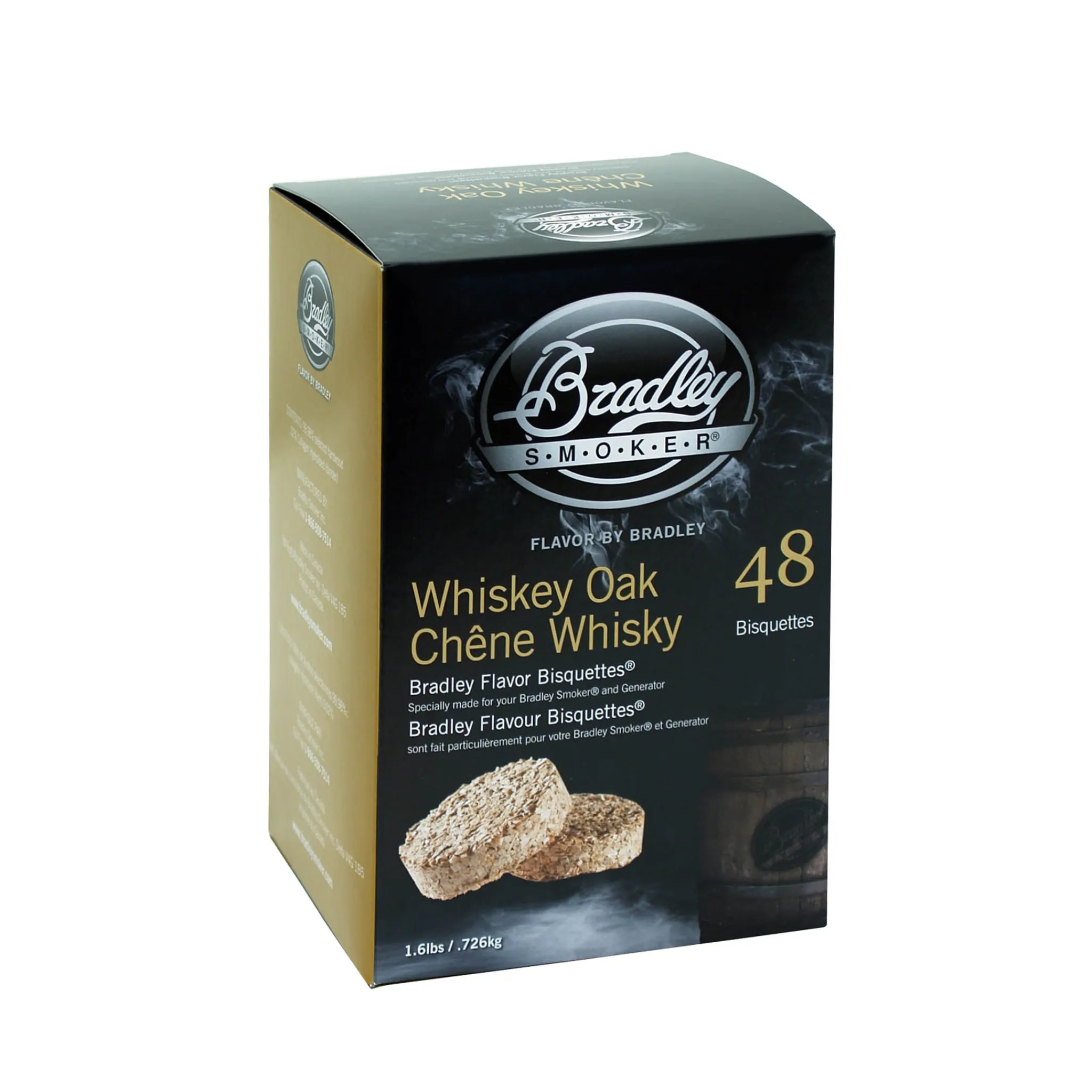 Clearance Bradley Whiskey Oak Bisquettes, Pack of 48 American Ingredients|Food Smokers