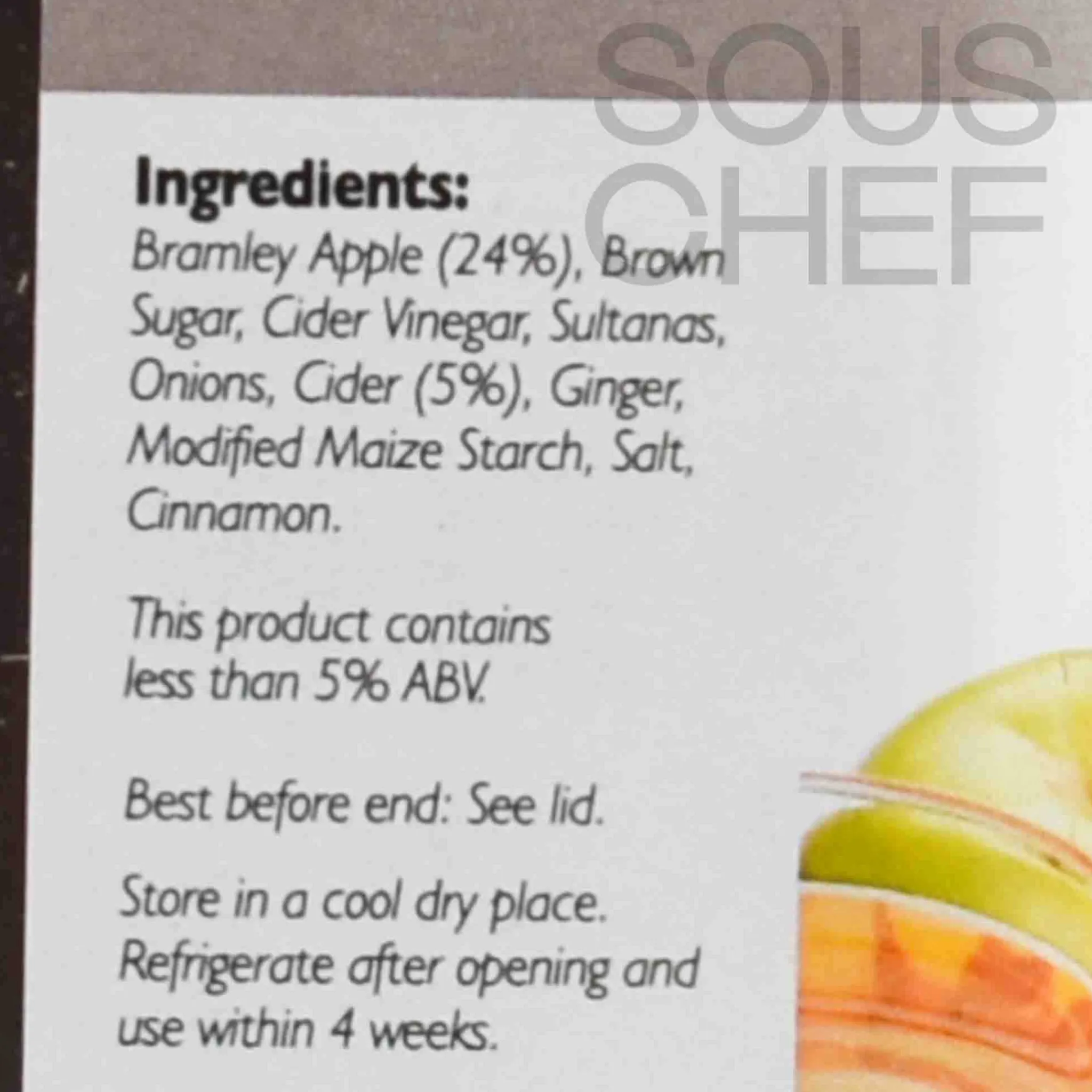 Sale Bramley Apple Chutney with Cider, 1.25kg Ingredients Brands|Sauces & Condiments