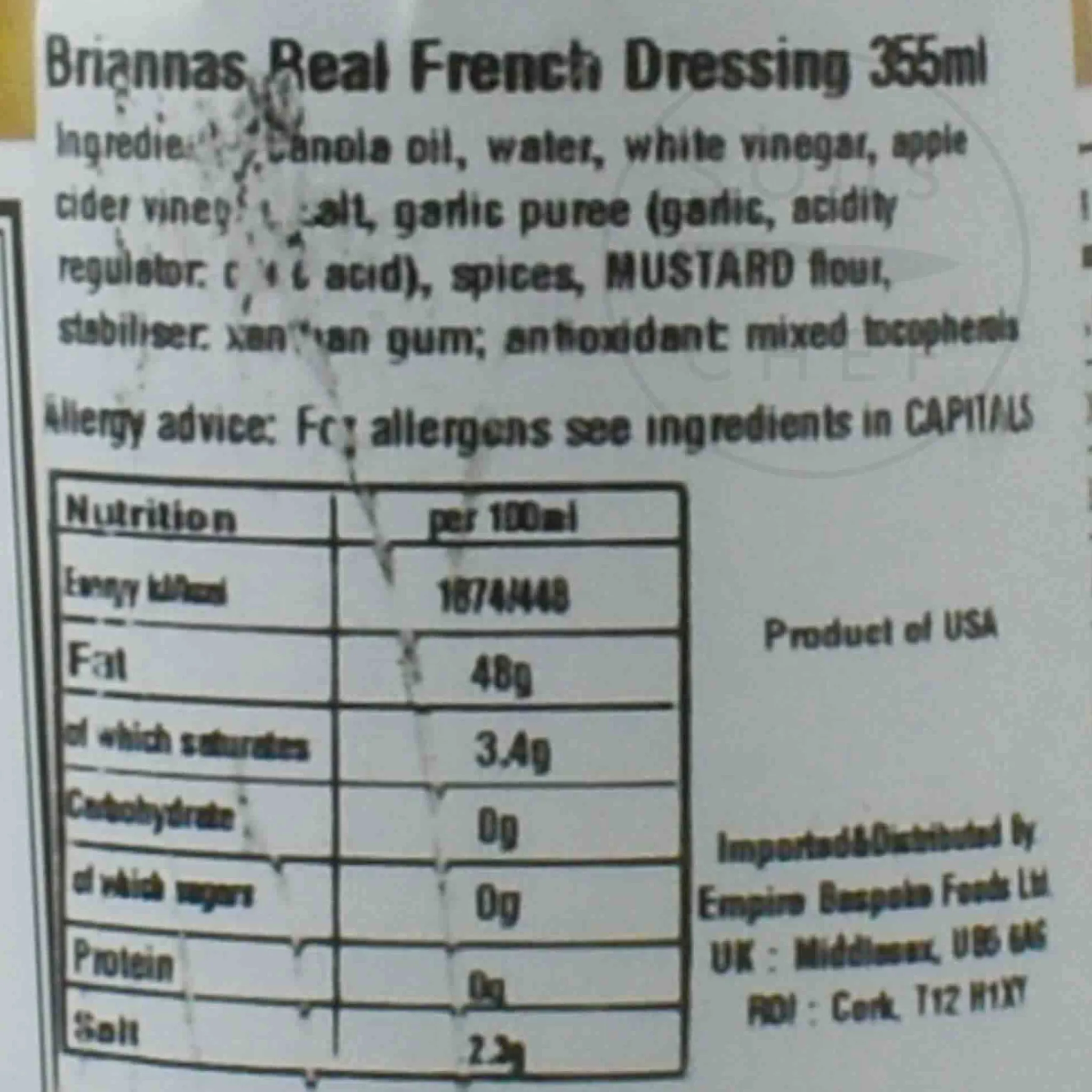 Clearance Real French Dressing, 355ml Ingredients Brands|American Ingredients