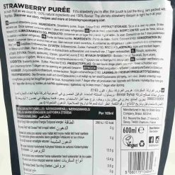 New Strawberry Puree, 600ml Ingredients Brands|Drinks