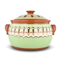 Best Bulgarian Troyan Mint Green Terracotta Cooking Pot Baking Supplies & Equipment
