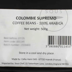 Discount Colombia Supremo Whole Coffee Beans, 500g Drinks|Ingredients Brands