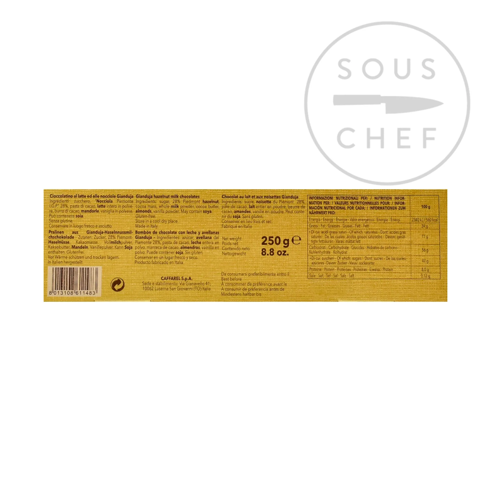 Hot Gianduia Pyramid, 250g Ingredients Brands|Italian Ingredients
