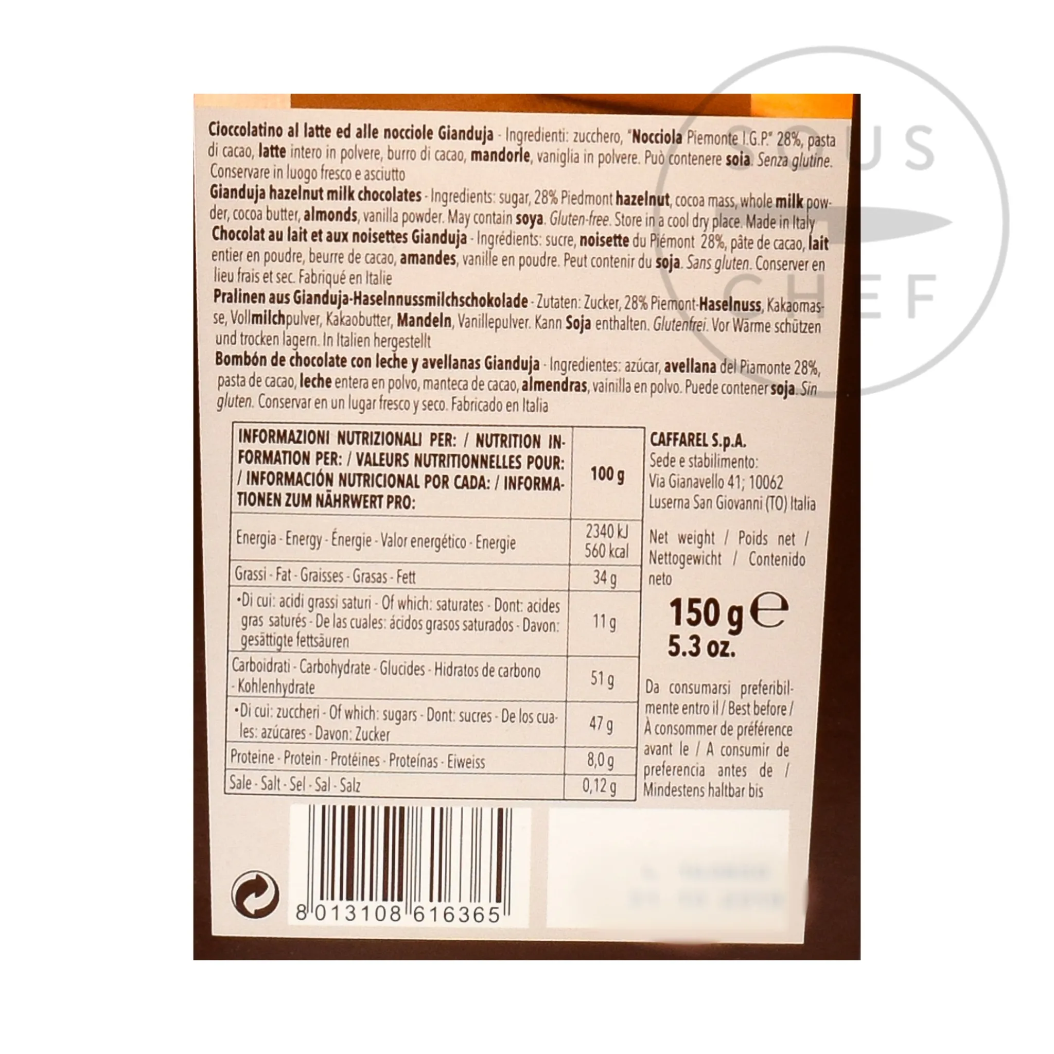 Hot Gianduia Window Ballotin, 150g Ingredients Brands|Italian Ingredients