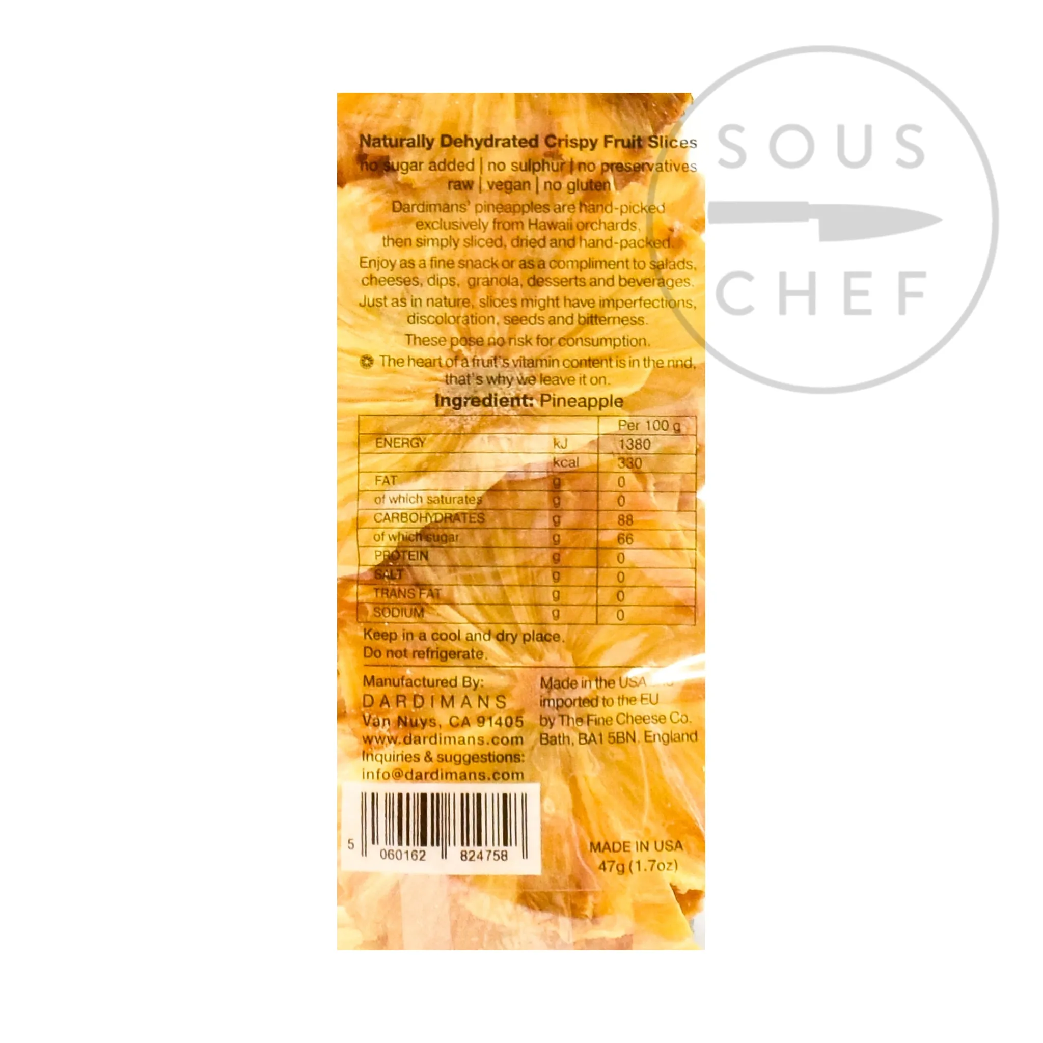 Outlet Pineapple Slices, 47g Ingredients Brands|Snacks