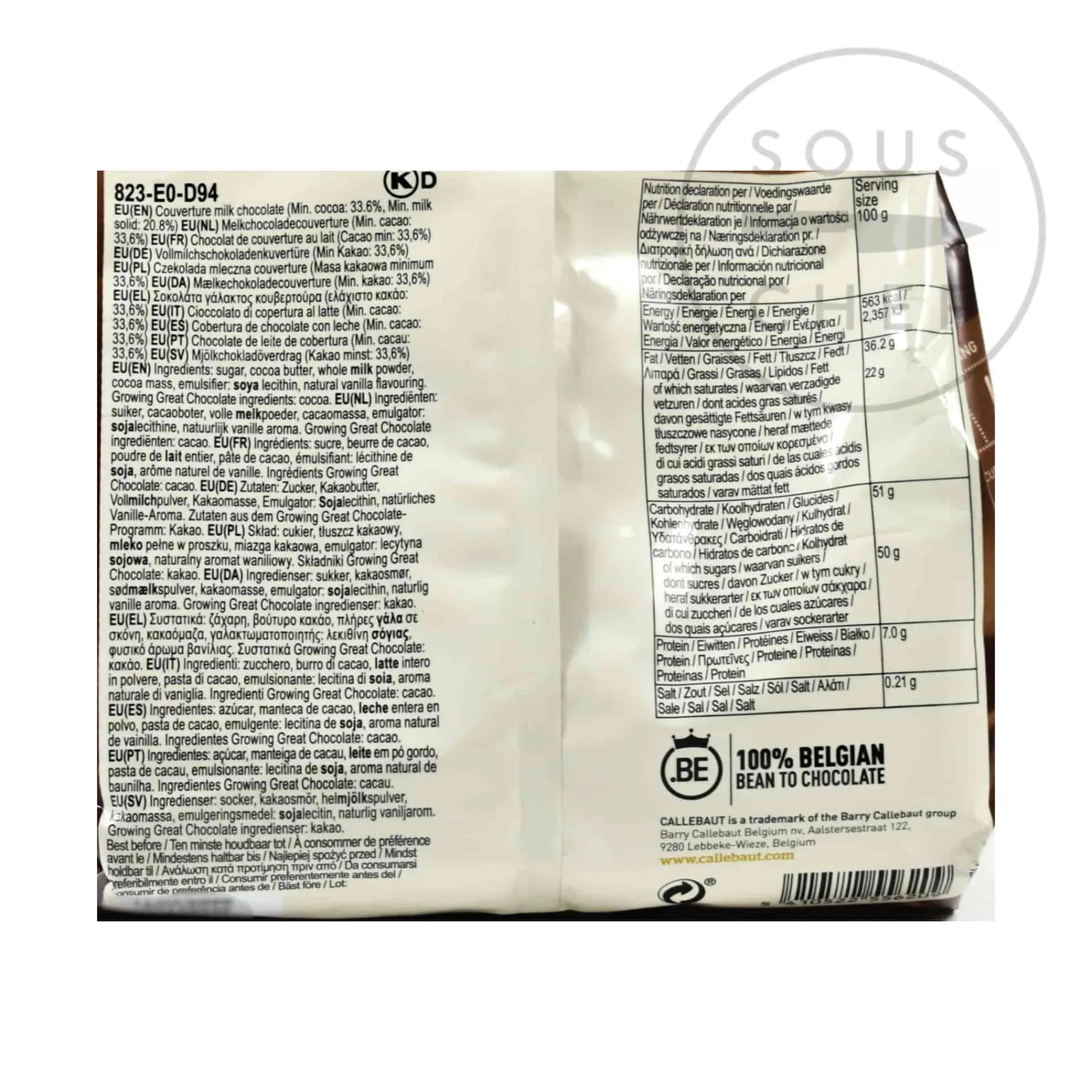 Milk Chocolate Couverture, 34% French Ingredients|Chocolate & Sweets