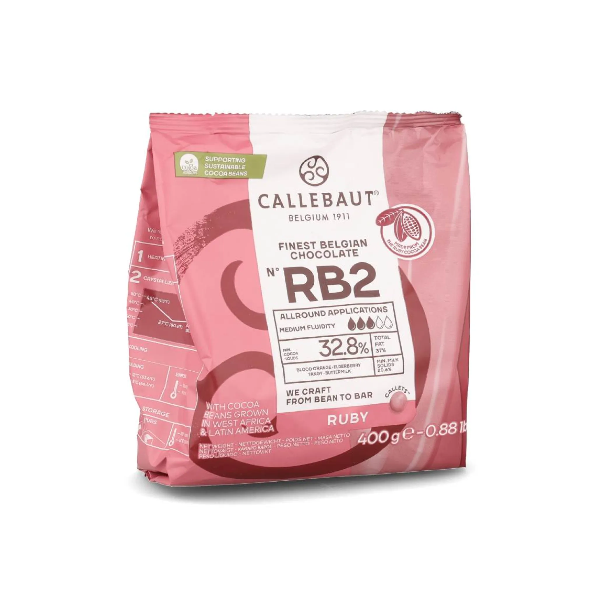 Best Ruby Chocolate Couverture, 400g French Ingredients|Chocolate & Sweets