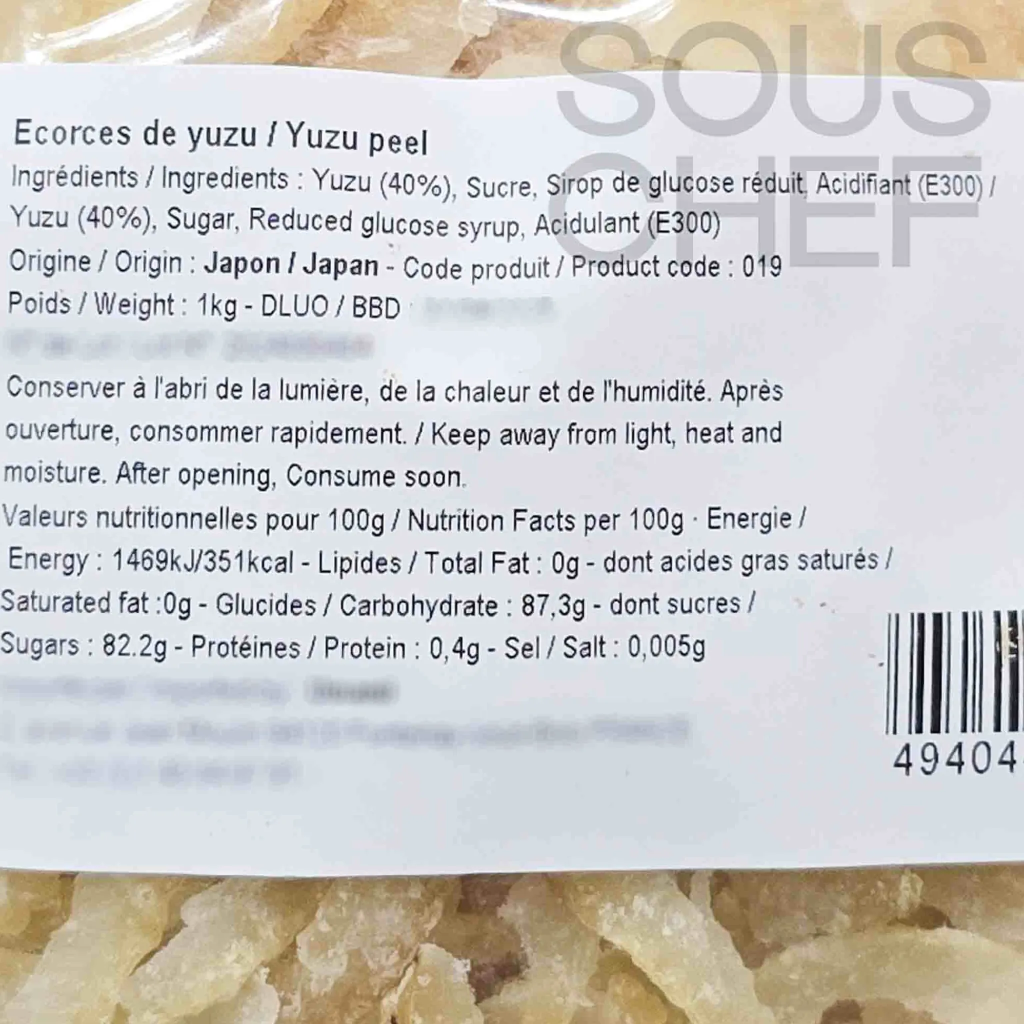 Clearance Candied Yuzu Peel, 1kg Ingredients Brands|Japanese Ingredients