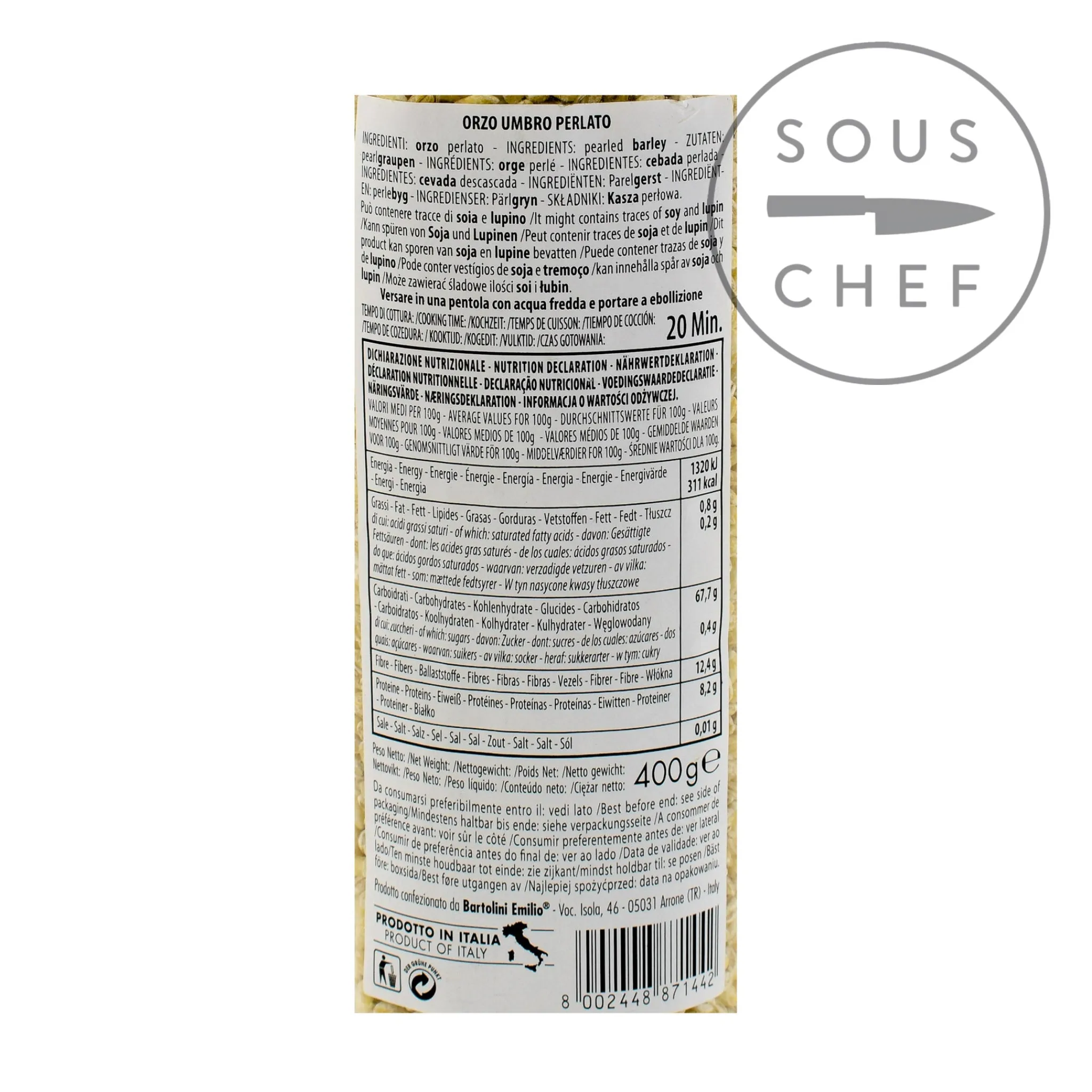 Best Umbrian Pearled Barley, 400g Ingredients Brands|Italian Ingredients