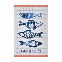 Clearance Catch of the Day Fish Tea Towel Kitchen Textiles & Clothing