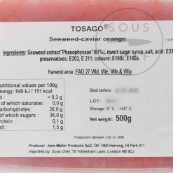 Tosago Orange Vegan Caviar, 500g Ingredients Brands|Japanese Ingredients