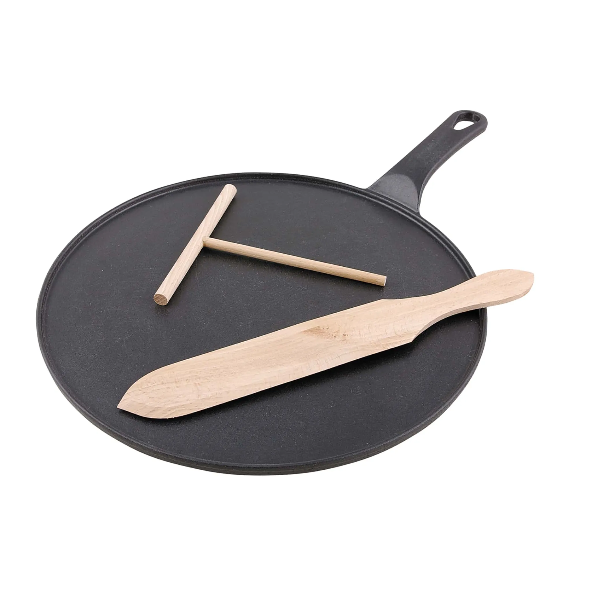 Black Cast Iron Crepe Pan, 30cm Pots & Pans