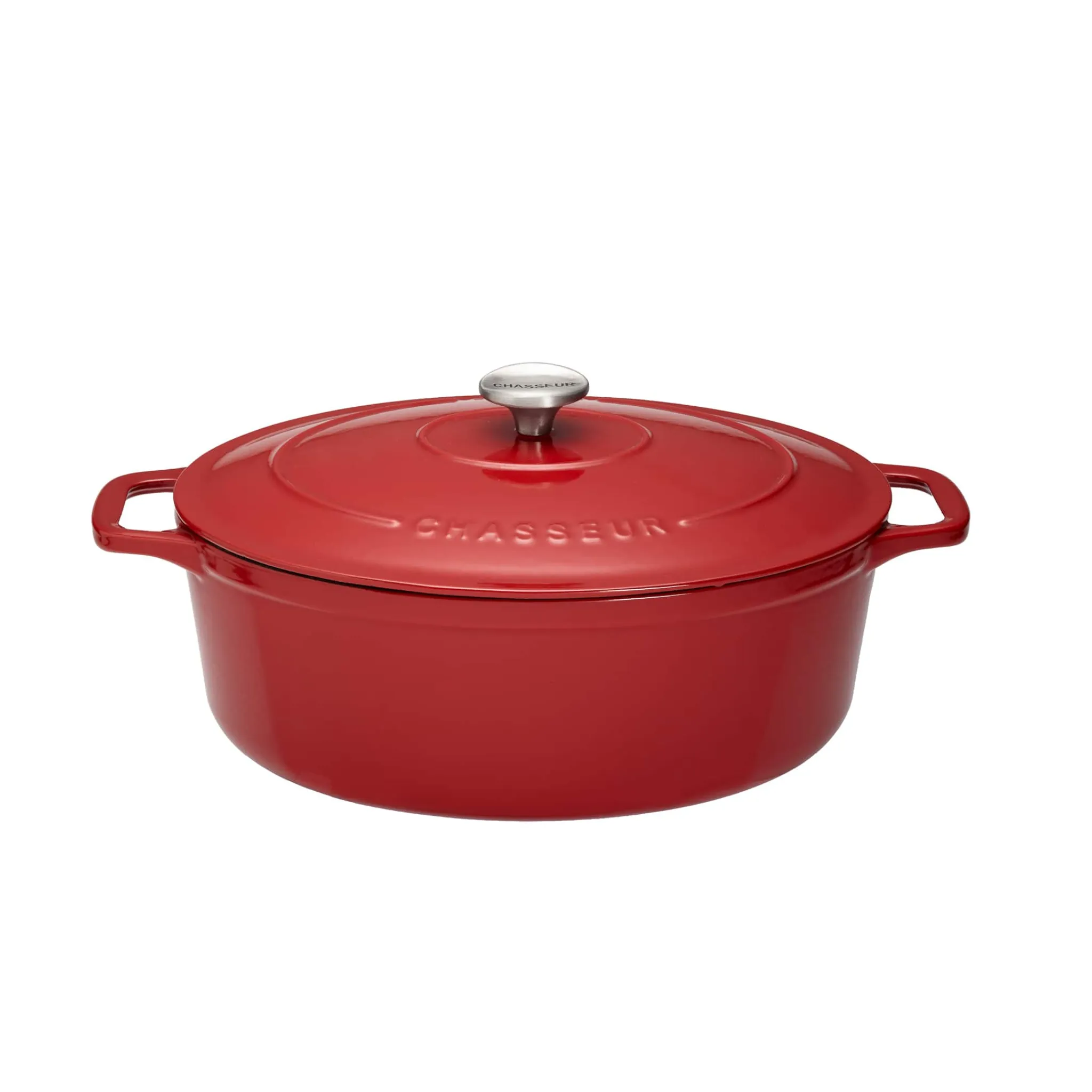 Hot Red Cast Iron Oval Dutch Oven, 29cm Pots & Pans