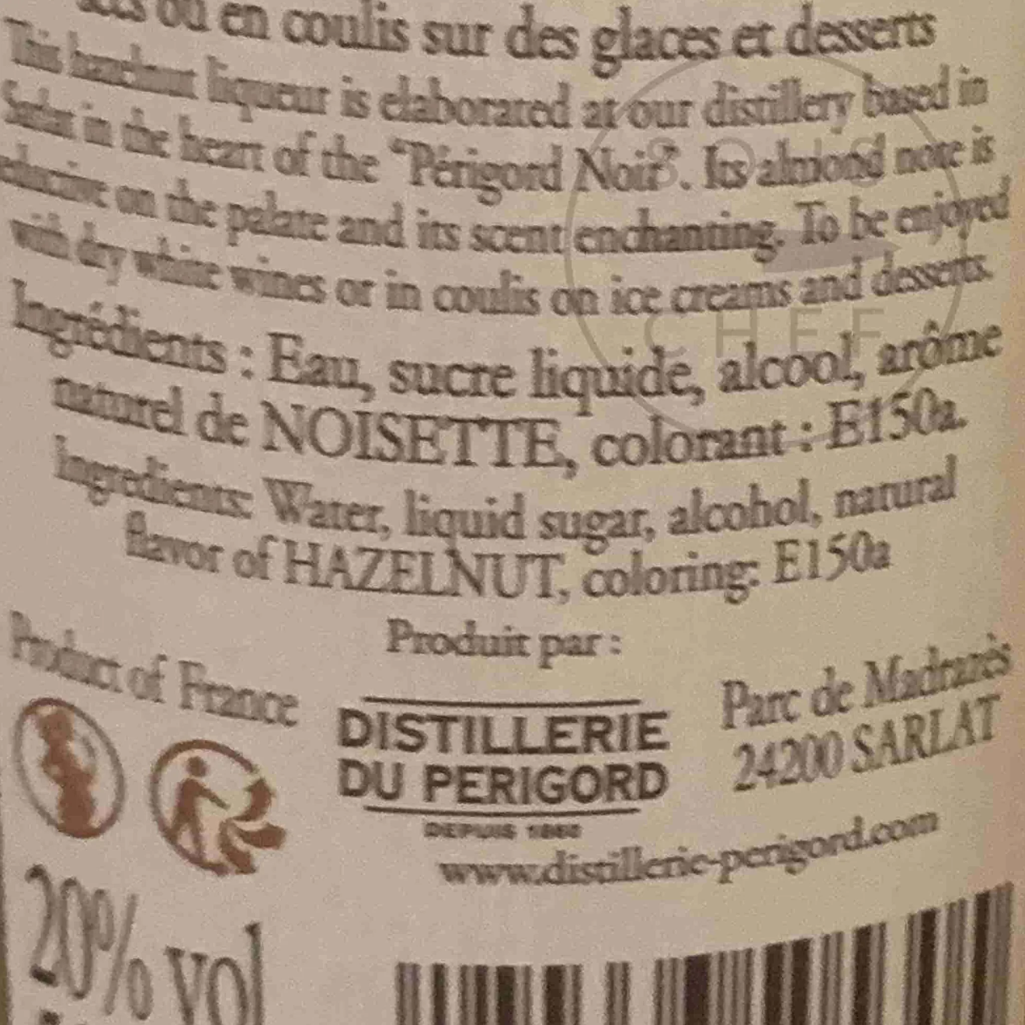 Clearance Cherry Rocher Hazelnut Liqueur, 500ml Ingredients Brands|French Ingredients