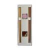 Sale Chestnut & Peach Wood Chopstick Gift Set with Rests, 18cm Japanese Ingredients|Cutlery