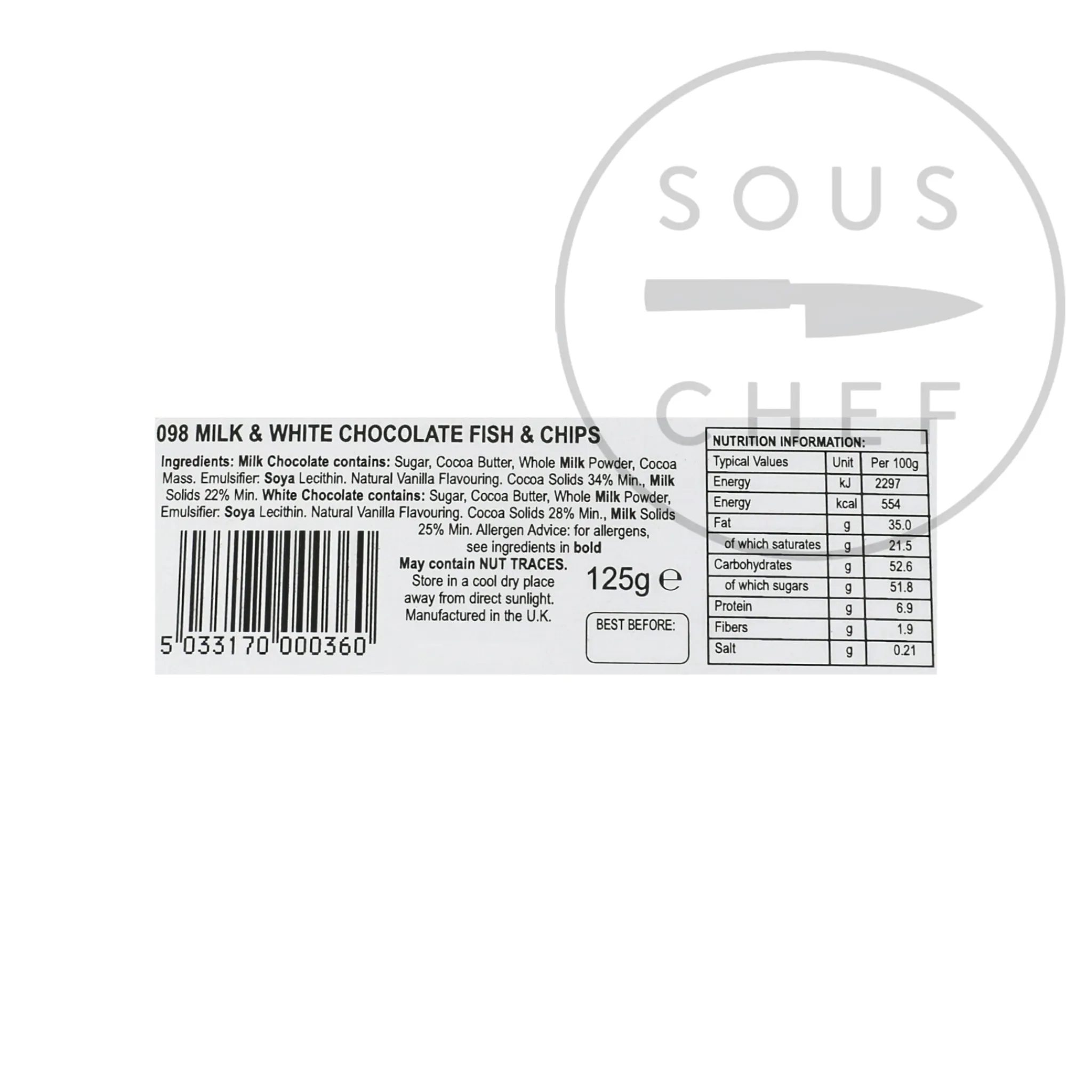 Online Chocolate Fish & Chips, 125g Ingredients Brands|Chocolate & Sweets