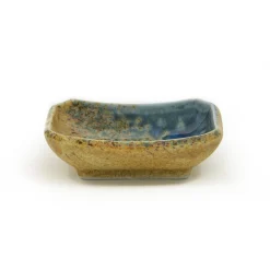 Sale Chouseki Blue Gold Sauce Dish, 9cm x 6.5cm x 2.5cm high Tableware Brands|Japanese Ingredients