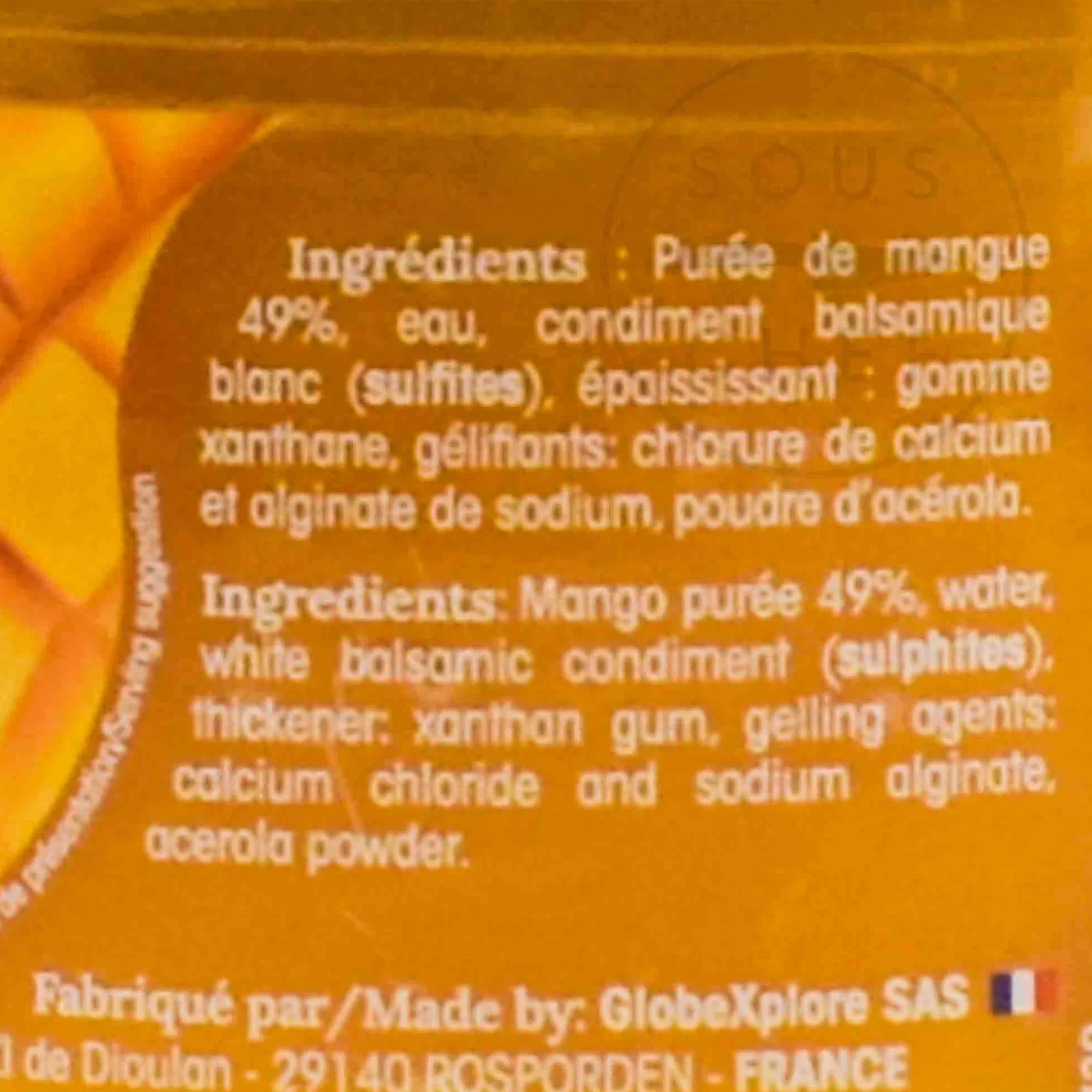 Clearance Sour Mango Spheres, 250g Ingredients Brands|French Ingredients
