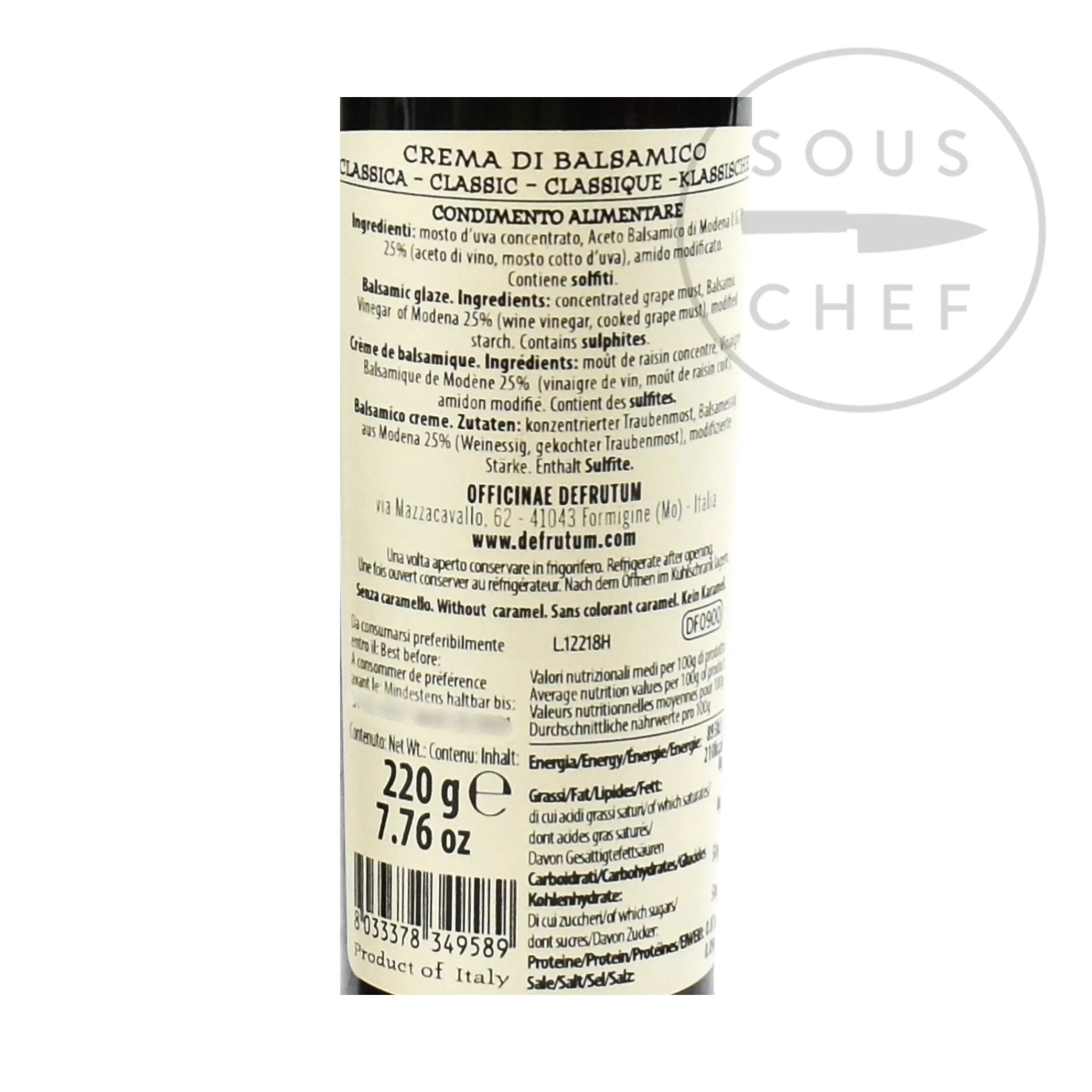 Outlet Classic Balsamic Glaze, 220g Ingredients Brands|Italian Ingredients