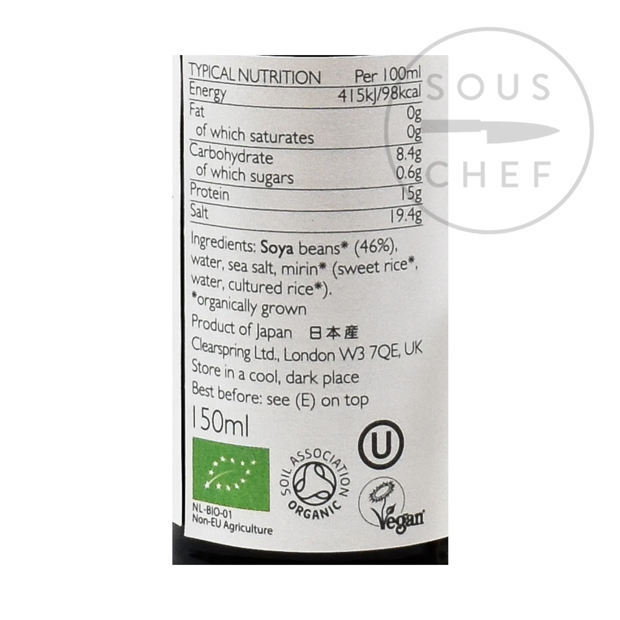 Hot Organic Tamari Soya Sauce, 150ml Ingredients Brands|Japanese Ingredients